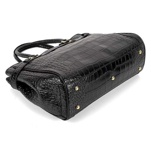 1:1 Gucci 247183 GG Running Medium Tote Bags-Black Crocodile - Click Image to Close